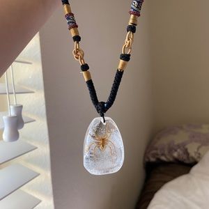 Spider fossil pendent